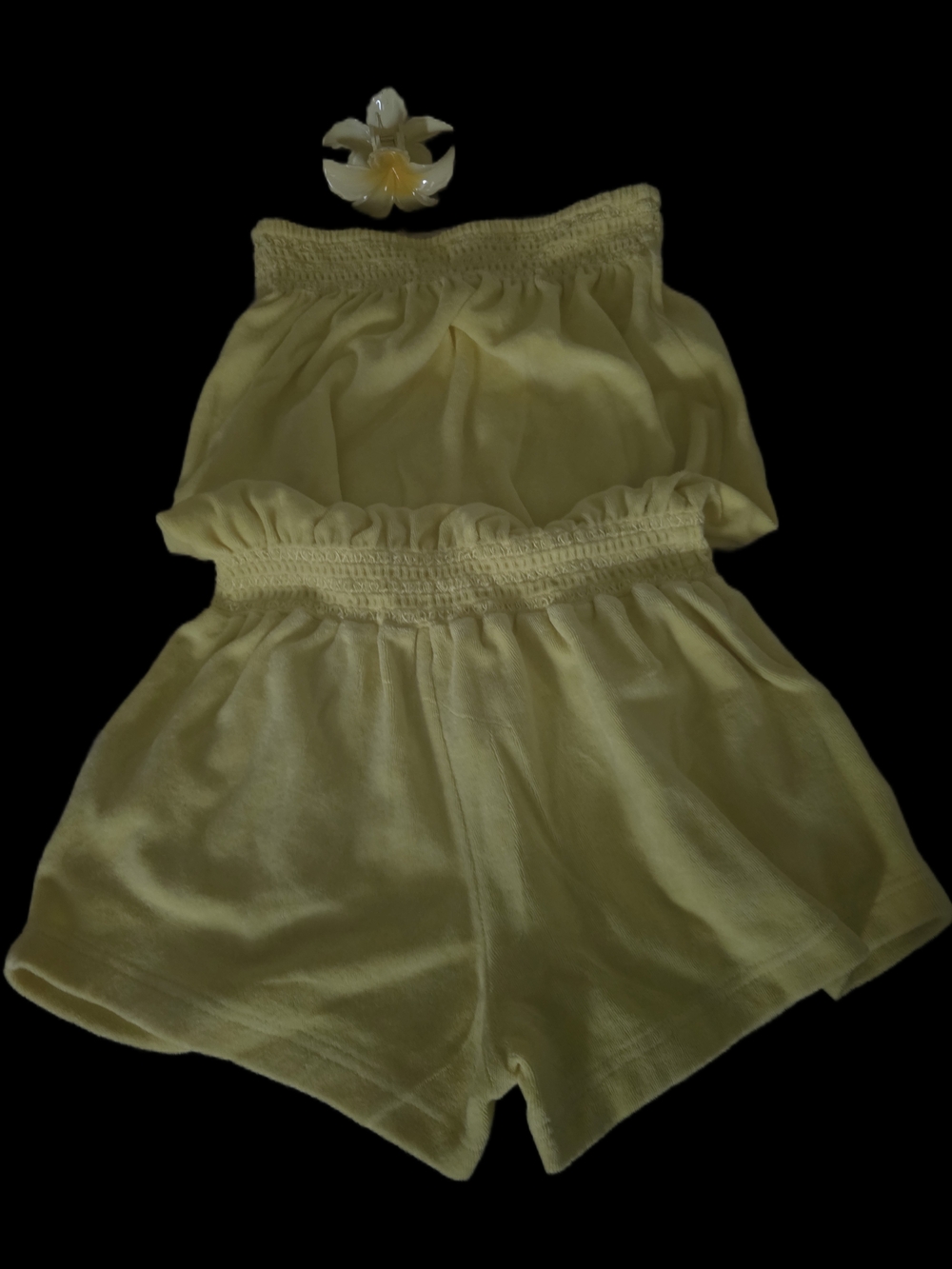 Macys - Raviya Yellow Smocked Strapless Romper